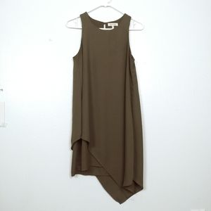 Monteau Sleeveless Asymmetrical Dress In Olive Green Women's Size S Casu…